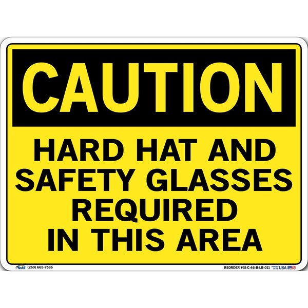 Sign, Caution, 12.5x9.5", Label/Decal, .011, SI-C-46-B-LB-011
